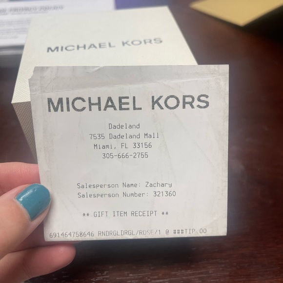 Rose told Michael Kors watch.